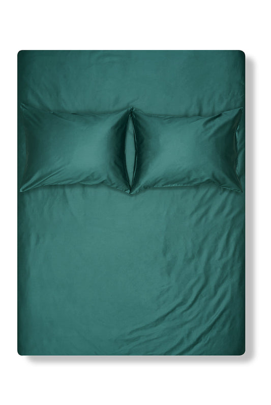 Petrol Egyptian Cotton Sateen Bedding-Egyptian Cotton Sateen Duvet Covers-ZigZagZurich