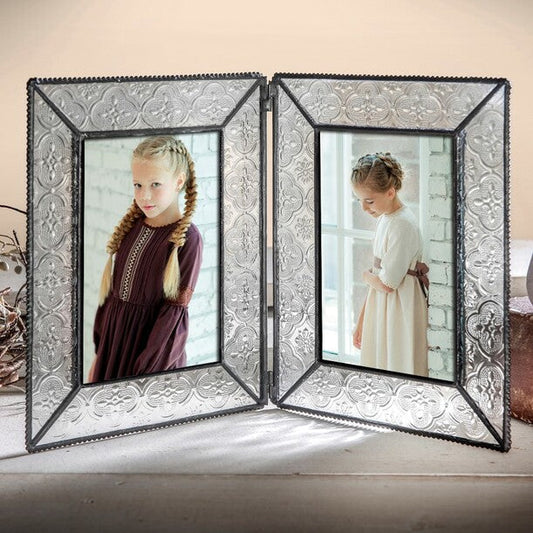 Vintage Glass Double Hinged Frame