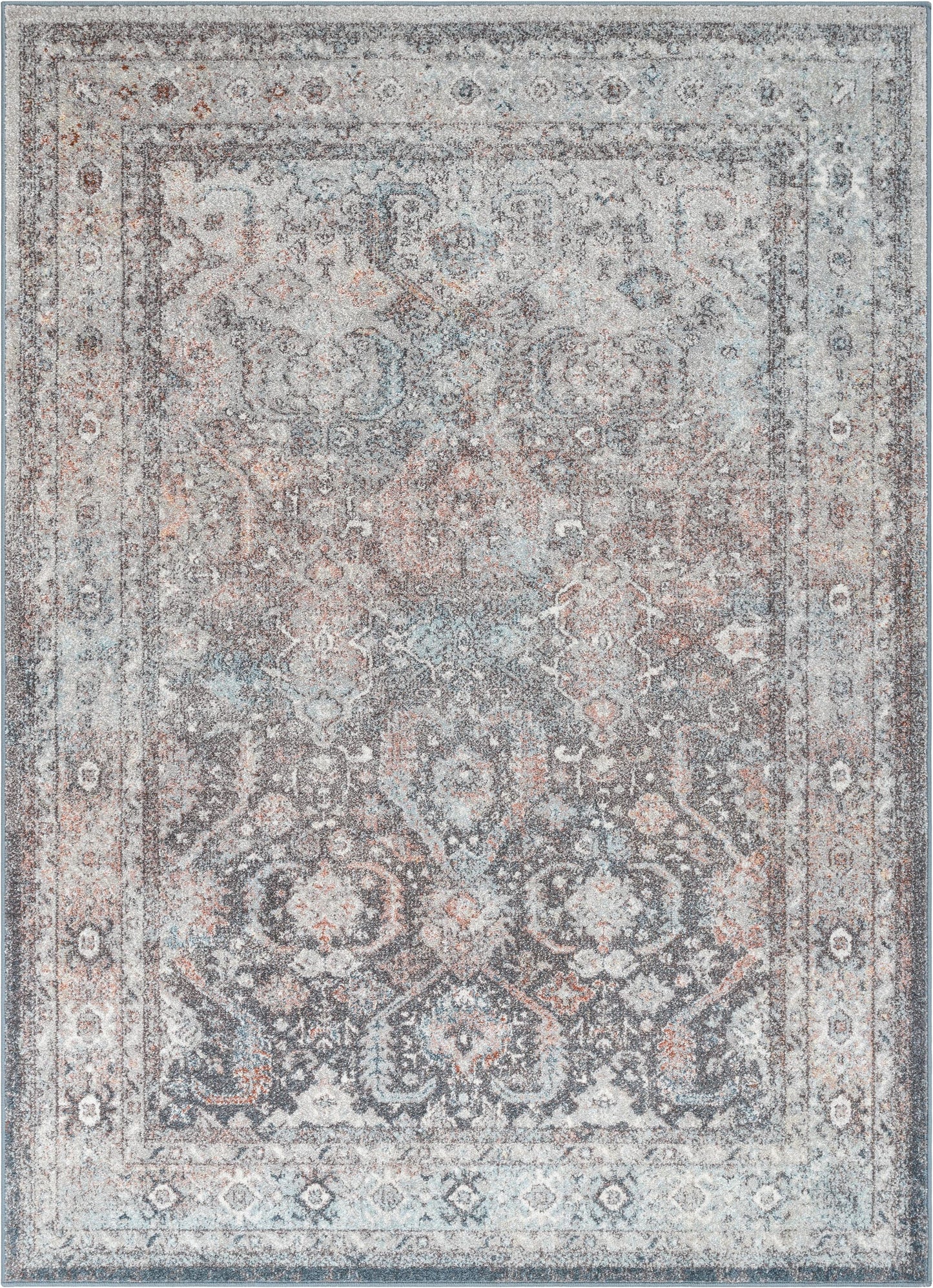 Salida Vintage Oriental Botanical Border Black Grey Rug