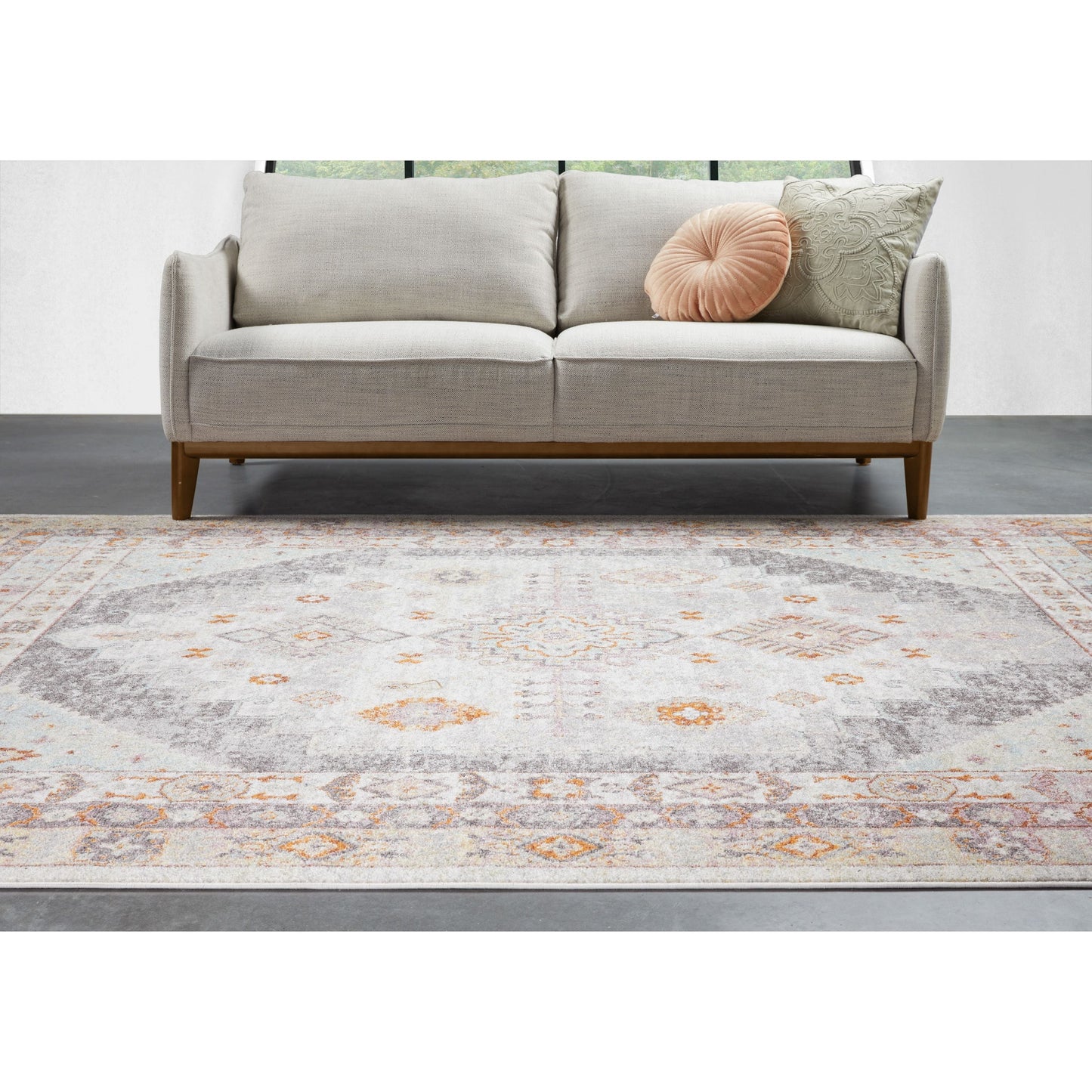 Virden Bohemian Eclectic Tribal Aztec Grey Rug