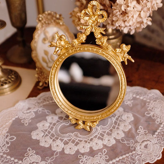 Retro Ornate Gold Vanity Doll Mirror
