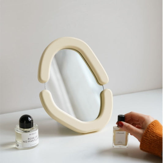 Retro Wooden Asymmetrical Makeup Mirror