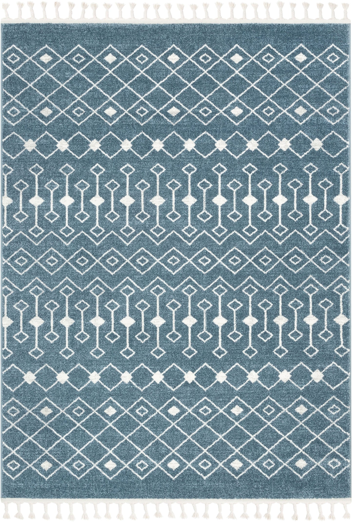 Transistora Nordic Tribal Trellis Pattern Blue Rug