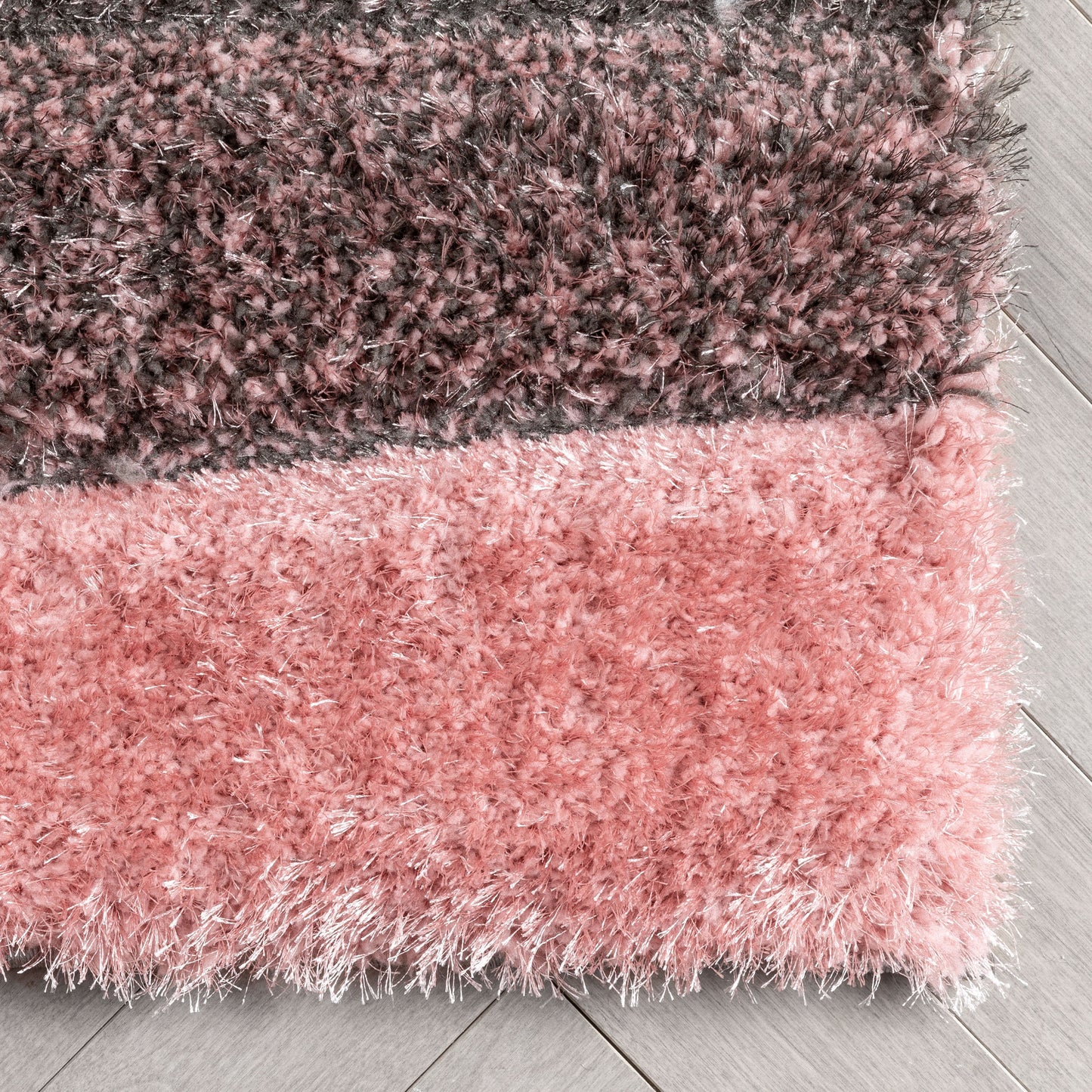 Apallo Modern Geometric Blush 3D Textured Thick & Soft Shag Rug