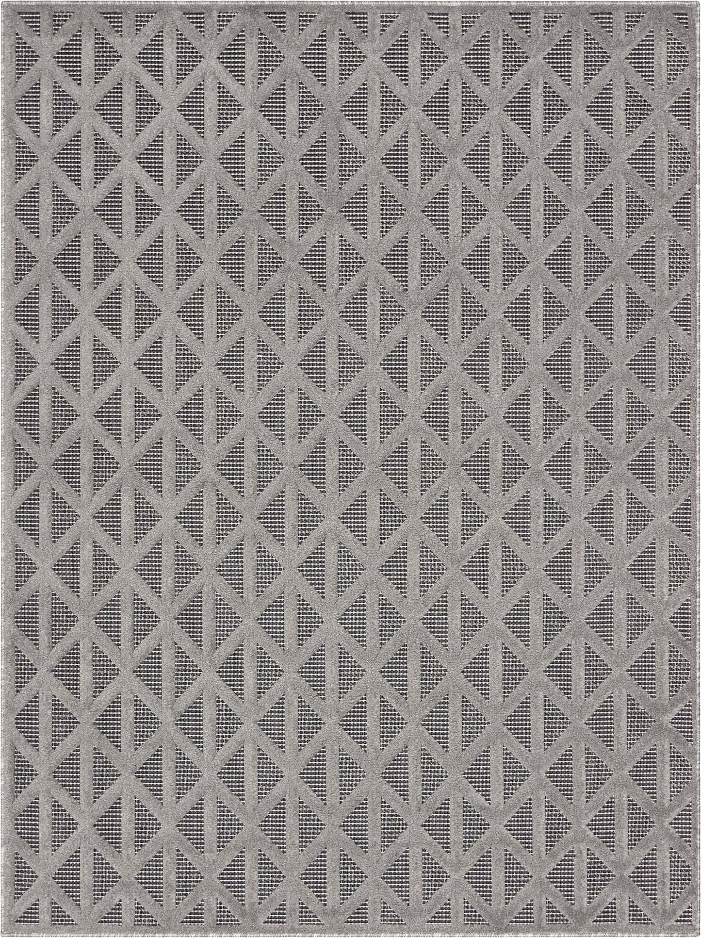 Ciel Modern Geometric Indoor/Outdoor Grey High-Low Rug