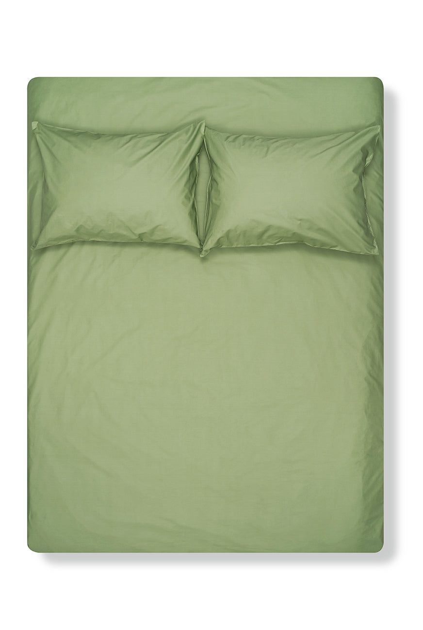 "Sage Green" Pima Cotton Percale Bedding-Egyptian Cotton Percale Duvet Covers-ZigZagZurich