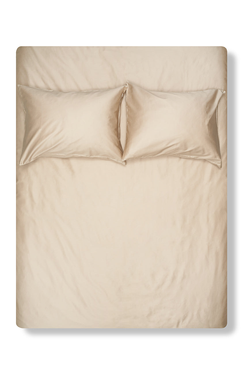 Sand Egyptian Cotton Sateen Bedding-Egyptian Cotton Sateen Duvet Covers-ZigZagZurich