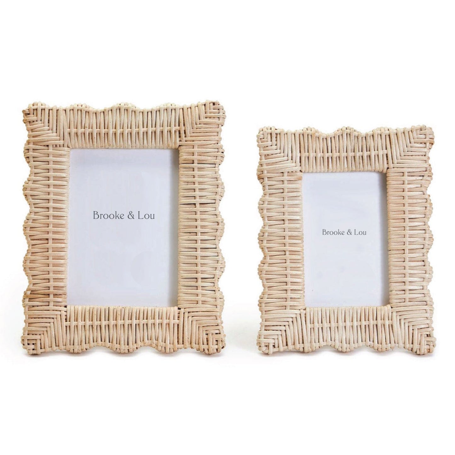 Scalloped Wicker Frame Set
