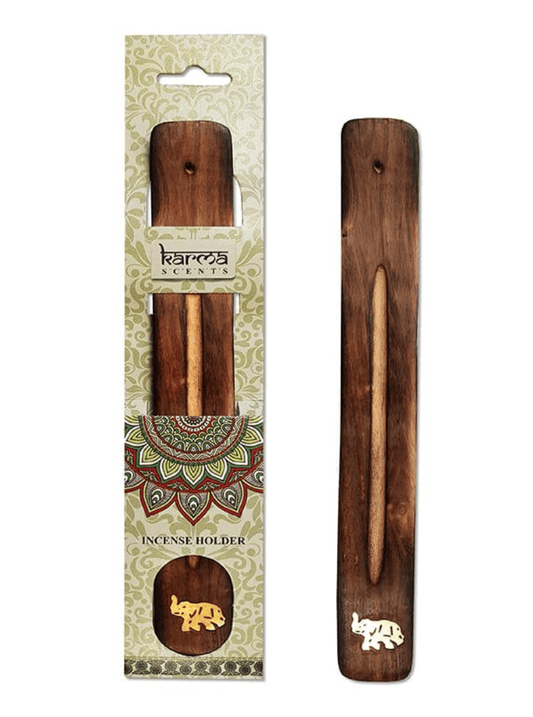 Brass & Mango Wood Incense Holder Elephant - yogahubstore