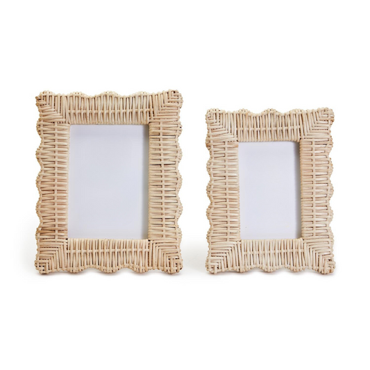 Set of Two Wicker Weave Photo Frames