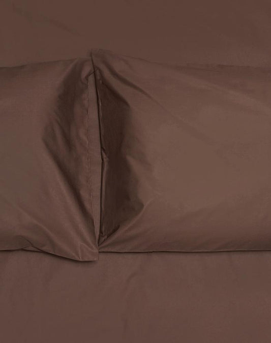 "Spanish Brown" Percale Egyptian Cotton Bedding-Egyptian Cotton Percale Duvet Covers-ZigZagZurich
