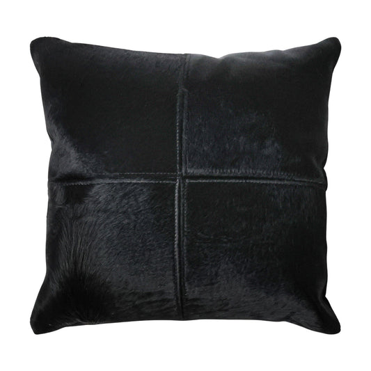 Square Pillow - Black Cowhide