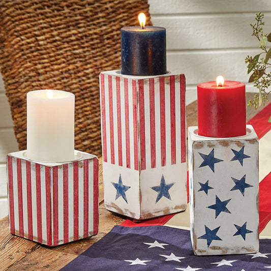 Star Spangled Candle Holder Set