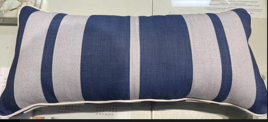 White and Periwinkle Blue Striped pillow