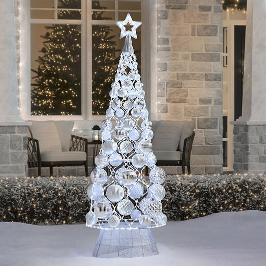 84" Pre-Lit Tree with Ornaments - Silver