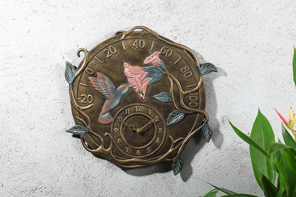 A Swift Sip Outdoor Clock and Thermometer