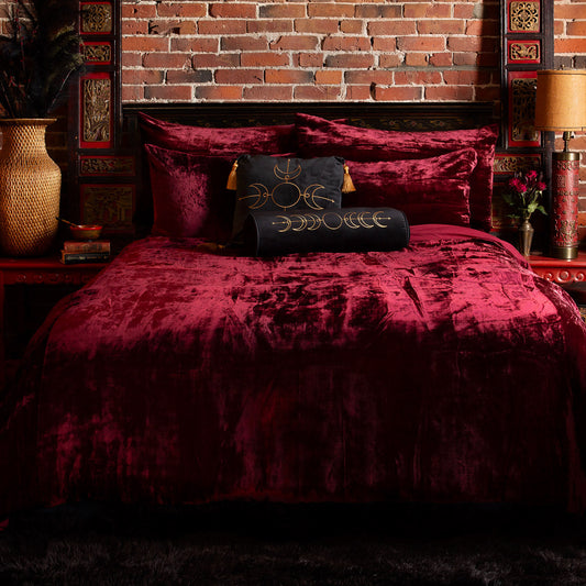 Blood Red Velvet Duvet Cover Set