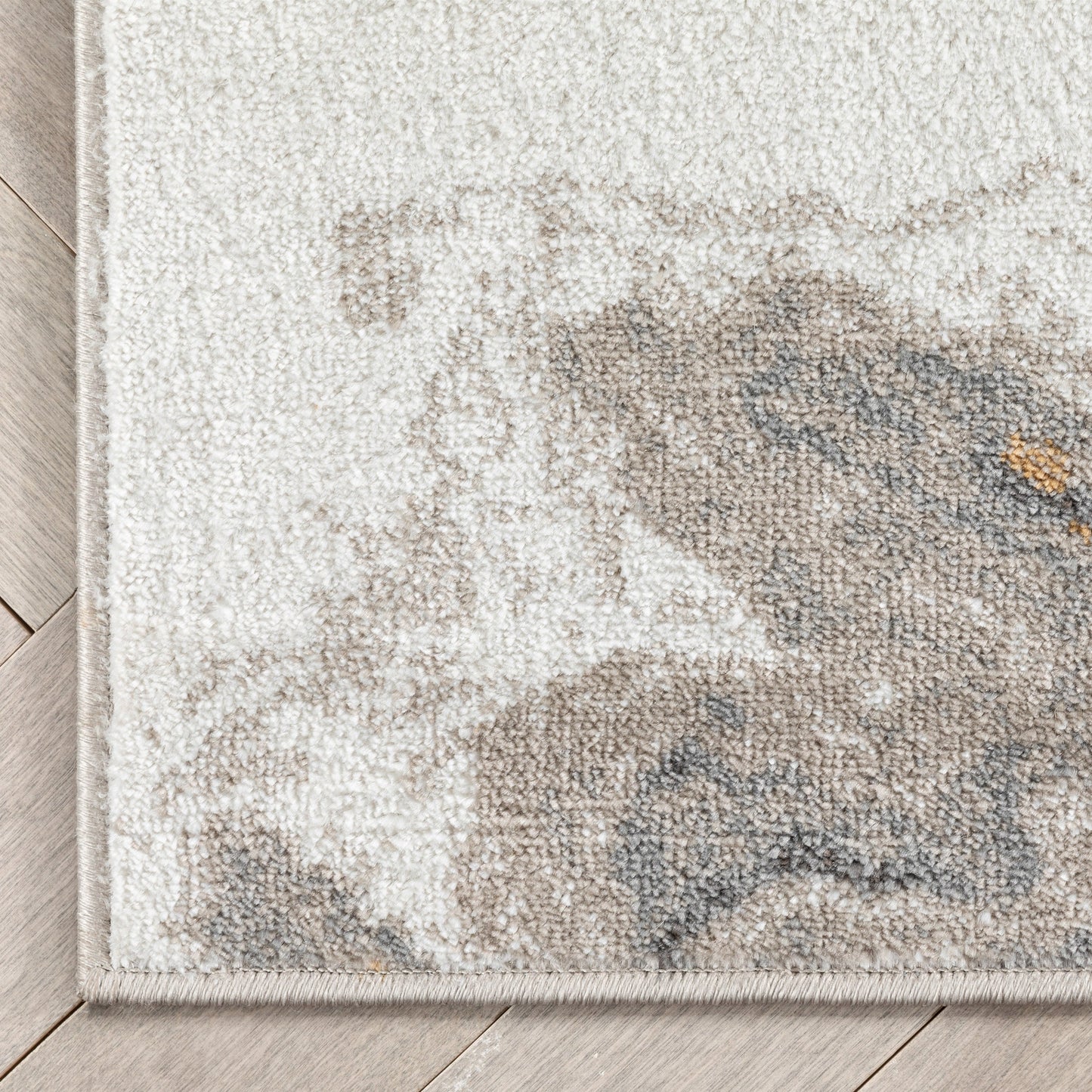Yara Modern Abstract Grey Rust Rug