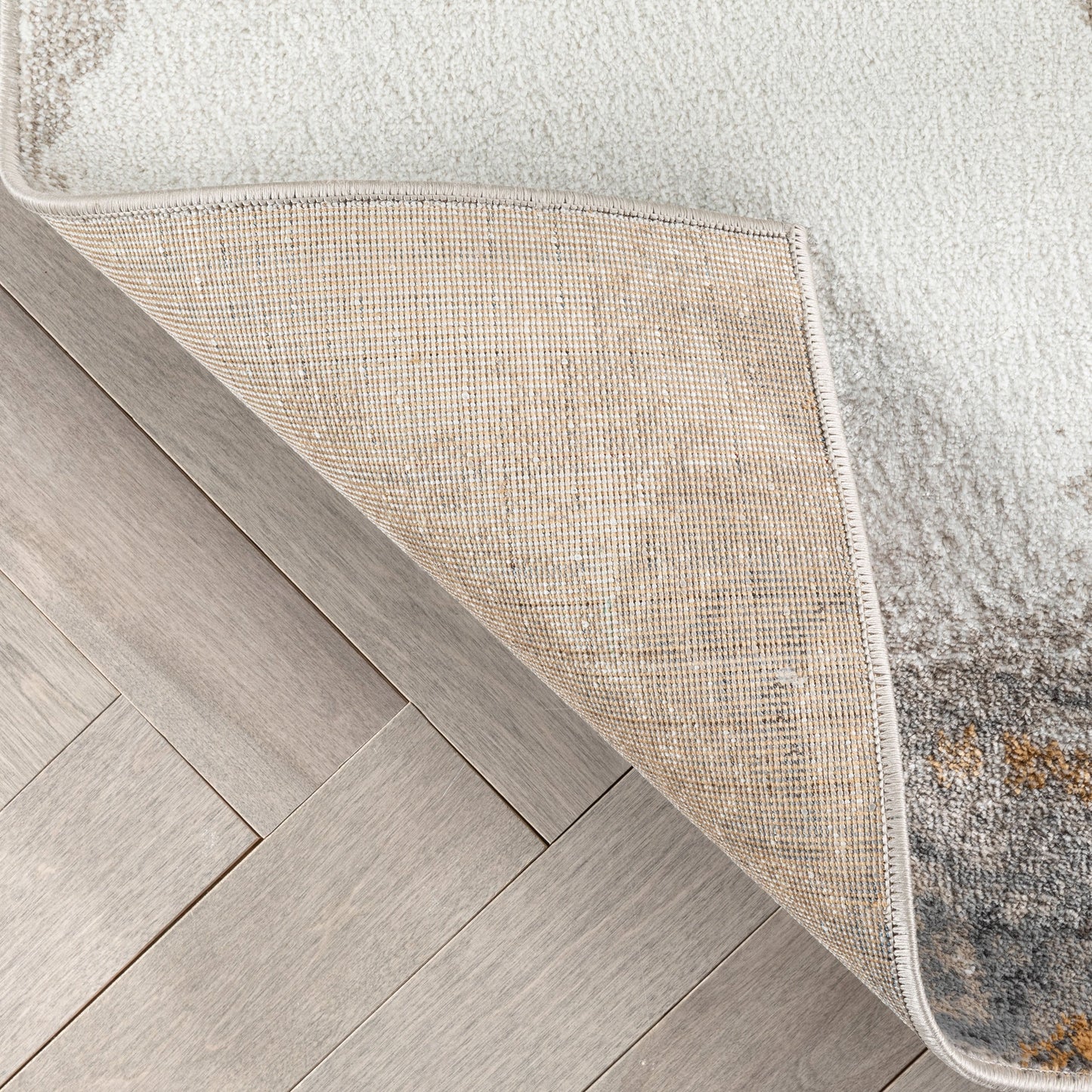 Yara Modern Abstract Grey Rust Rug