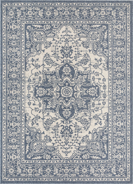 Benjamin Blue Vintage Medallion 5'3" x 7'3" Rug
