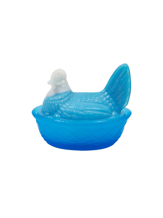 Vintage 1960s West Moreland Blue Hen on Nest