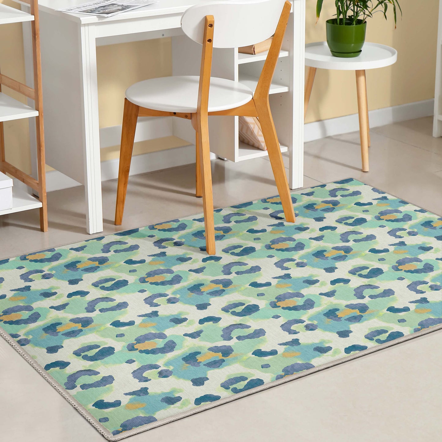 Animal Print Leopard Spot Pattern Flat-Weave Rug