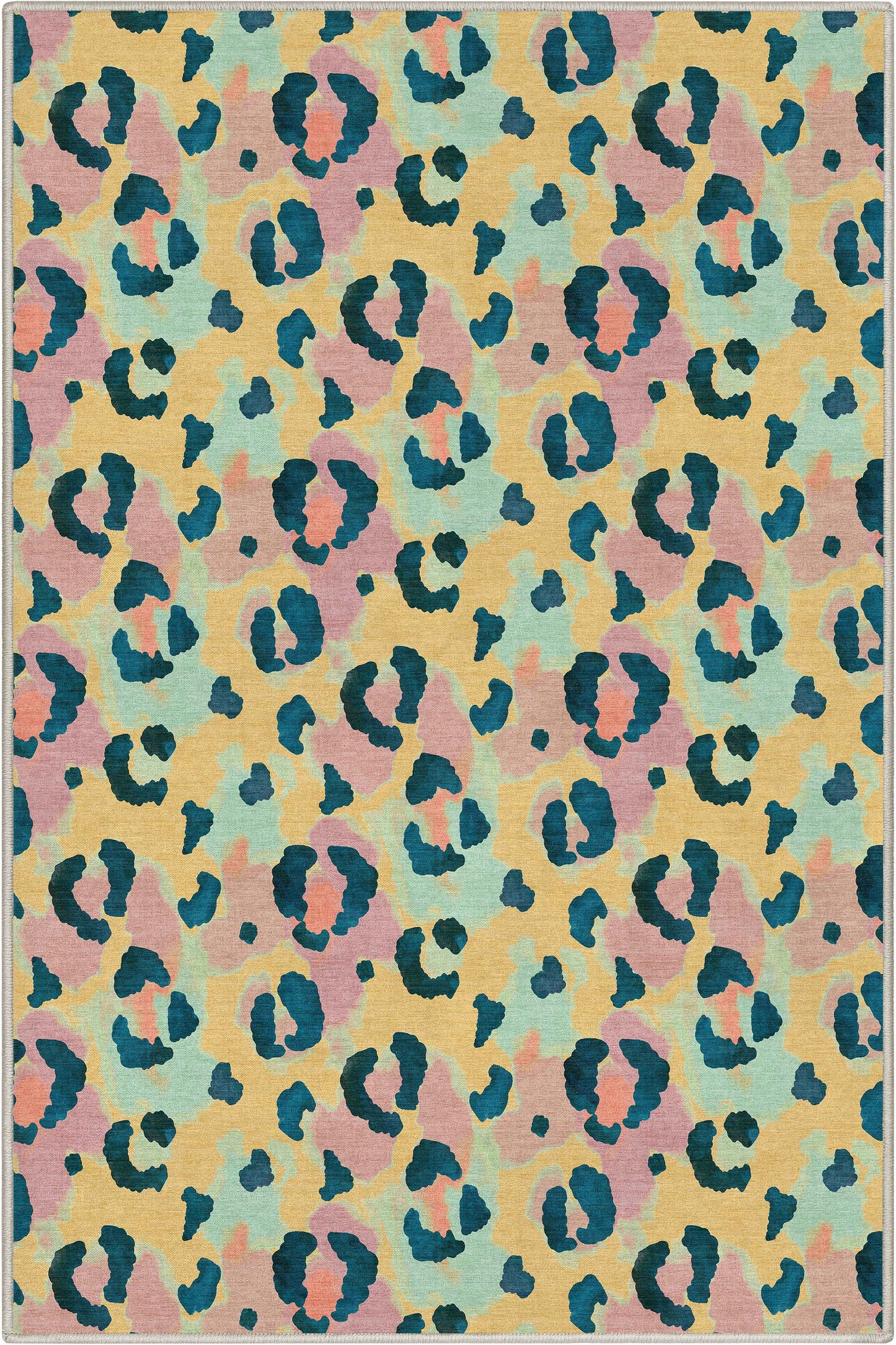 Animal Print Leopard Spot Pattern Flat-Weave Rug