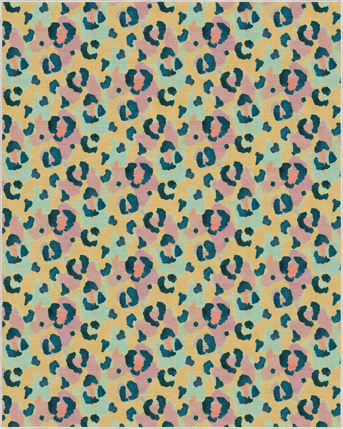 Animal Print Leopard Spot Pattern Flat-Weave Rug