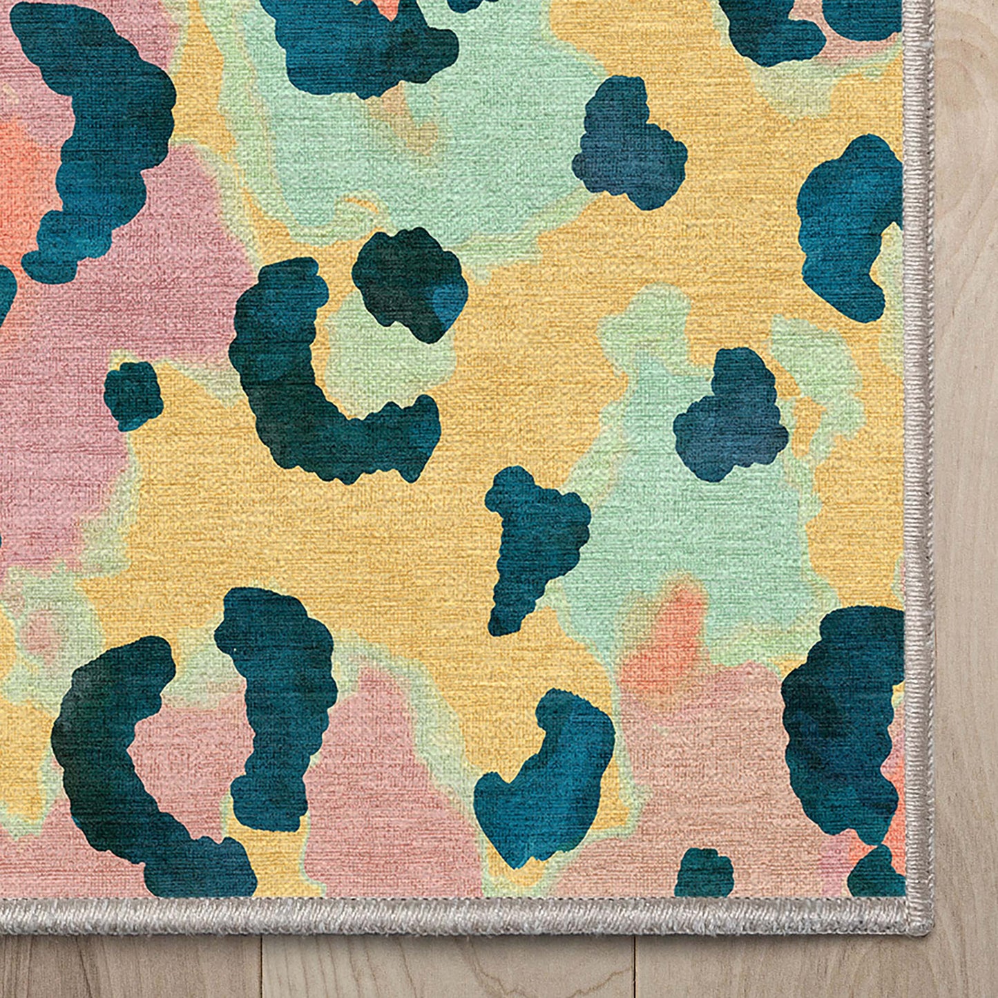 Animal Print Leopard Spot Pattern Flat-Weave Rug