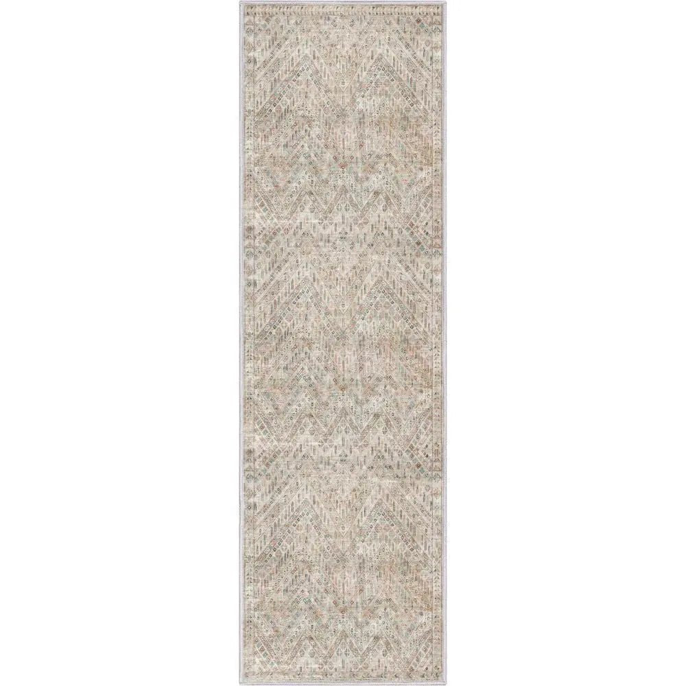 Anya Vintage Tribal Chevron Ivory Flat-Weave Rug