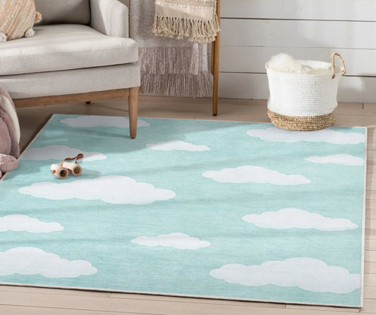 Cloud 9 Modern Mint Kids Flat-Weave Rug