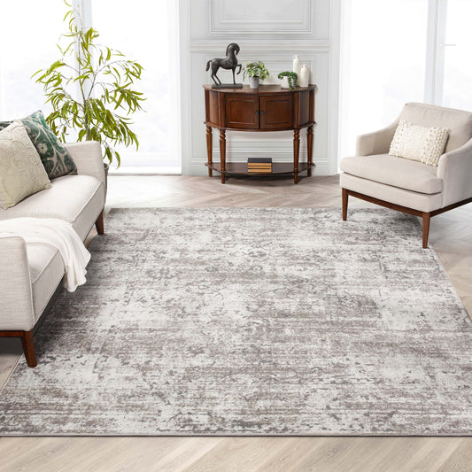 Thiva Vintage Oriental Floral Pattern Ivory Rug