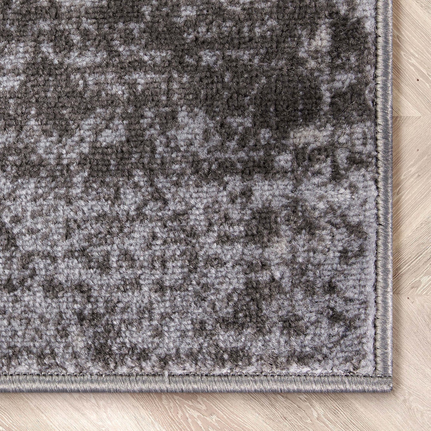 Thiva Vintage Oriental Floral Pattern Grey Rug