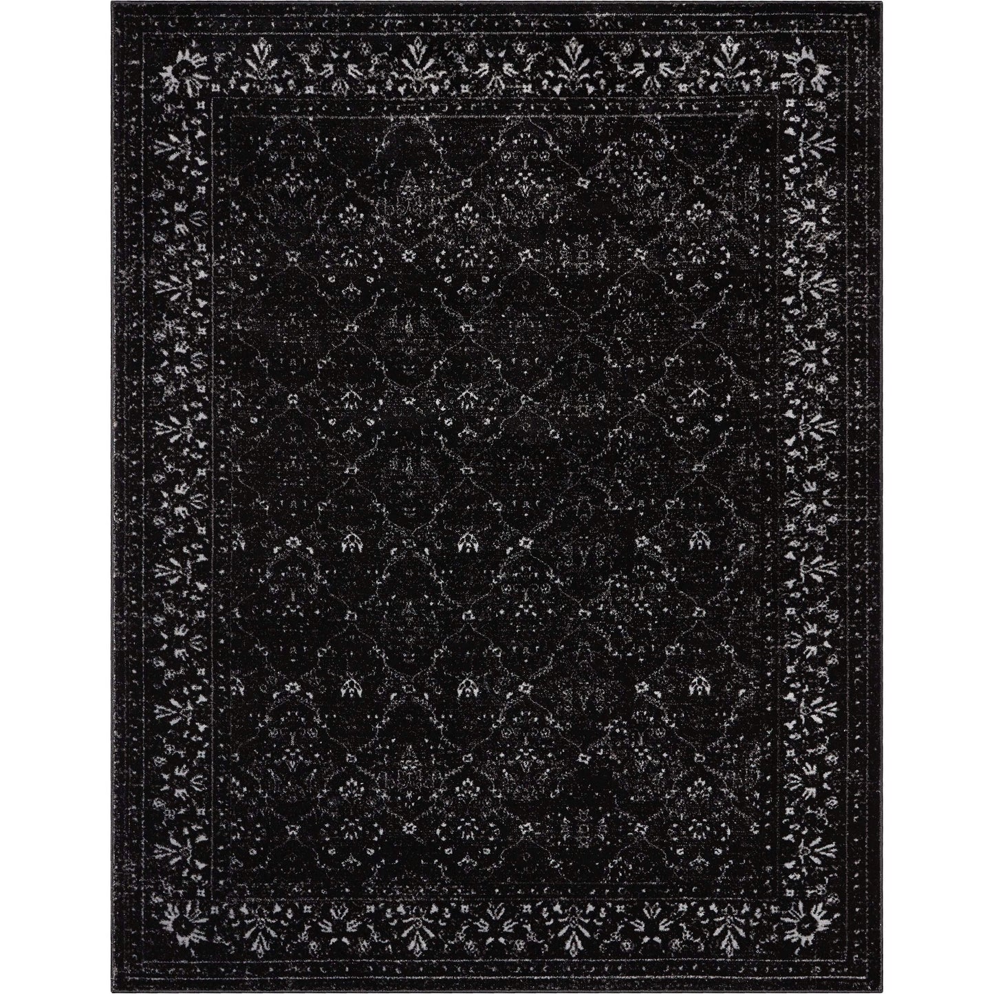 Argos Modern Vintage Lattice Black Rug