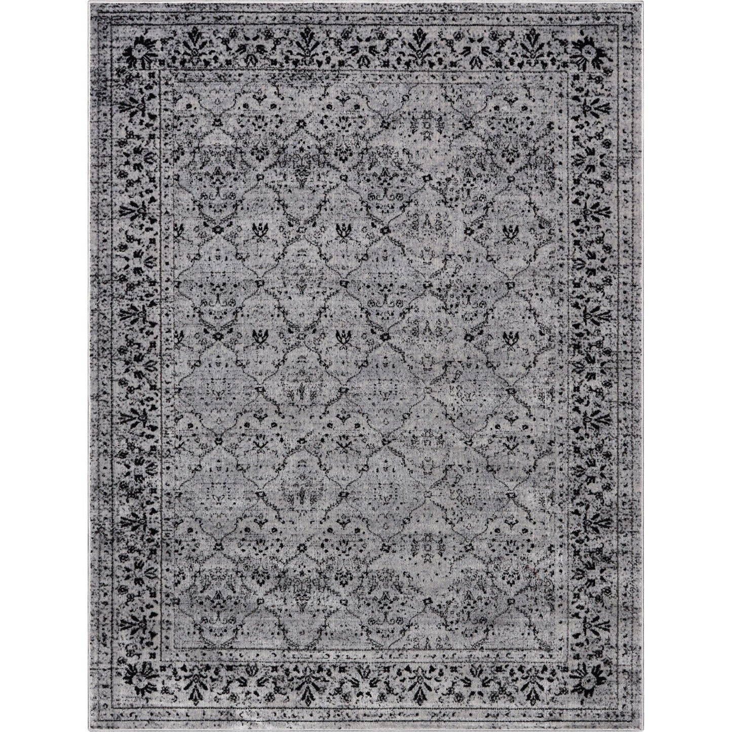 Argos Modern Vintage Lattice Grey Rug