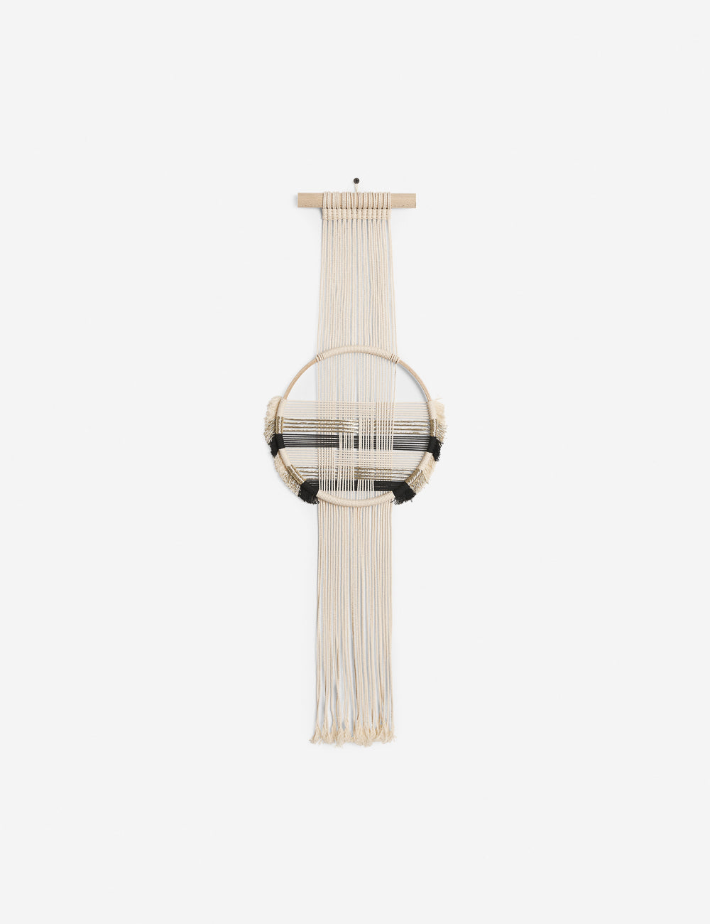 | Studio Nom Zula Wall Hanging handwoven with beige, golden, and black string