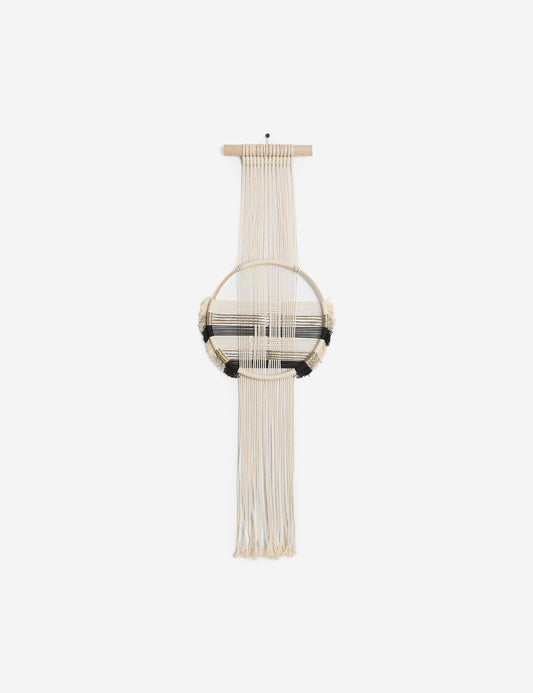 | Studio Nom Zula Wall Hanging handwoven with beige, golden, and black string