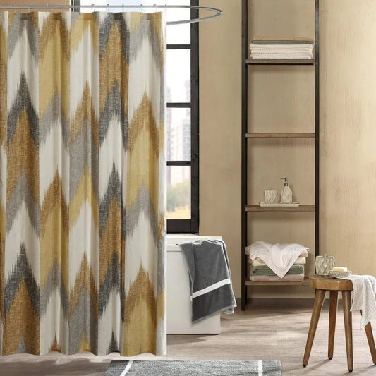 Alpine Cotton Printed Shower Curtain Yellow