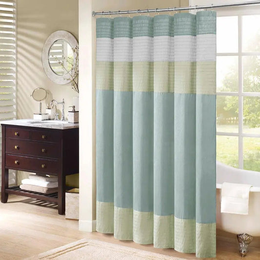 Amherst Faux Silk Shower Curtain Green