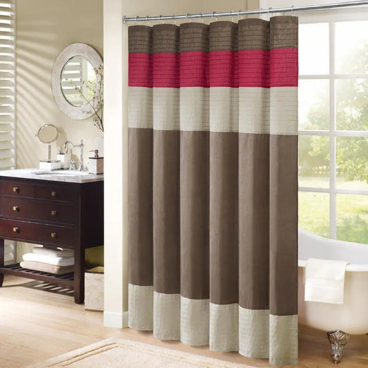 Amherst Faux Silk Shower Curtain Red