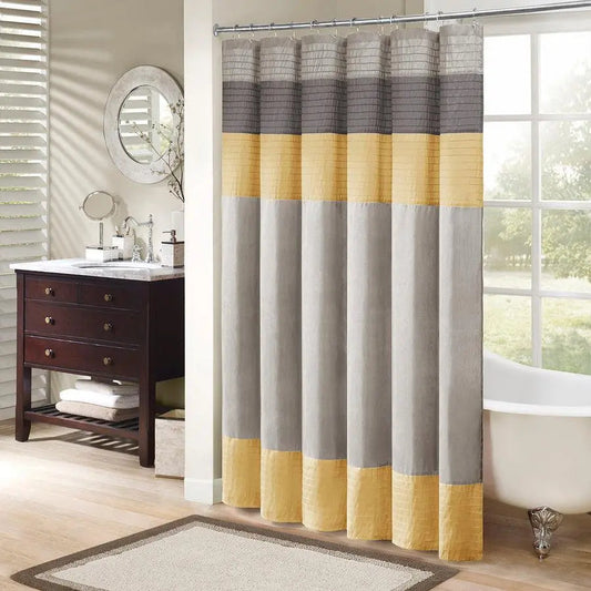 Amherst Faux Silk Shower Curtain Yellow