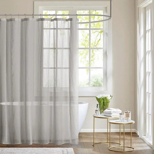 Anna Sheer Shower Curtain Grey