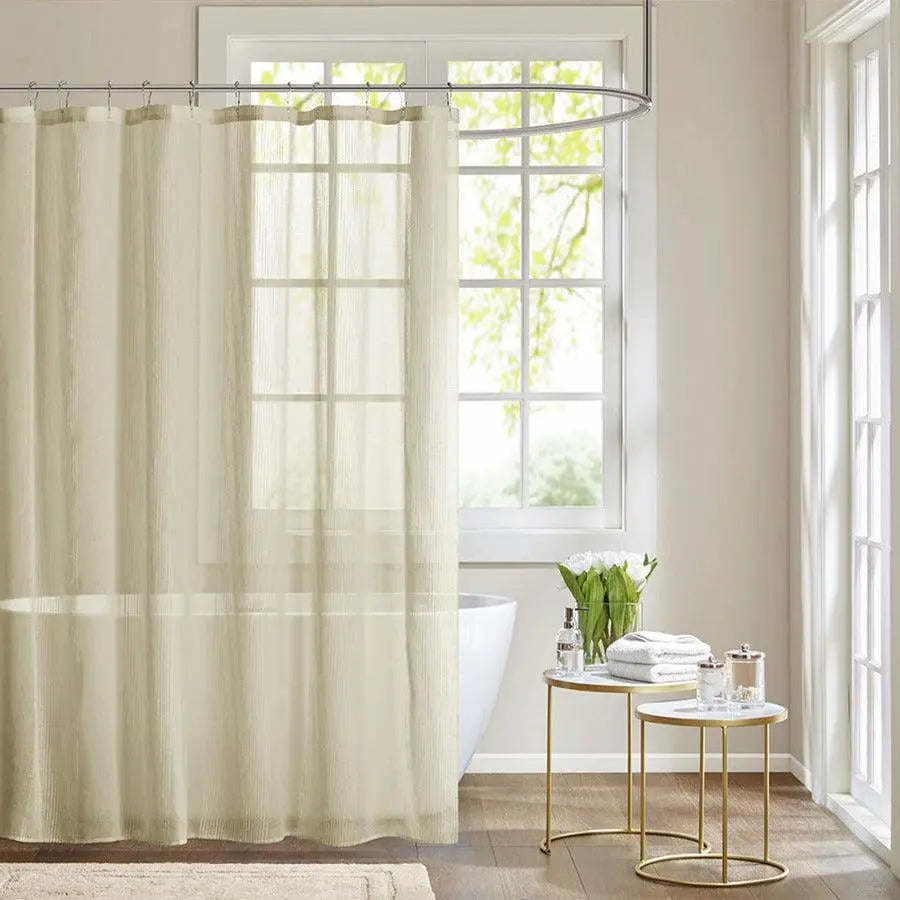 Anna Sheer Shower Curtain Linen