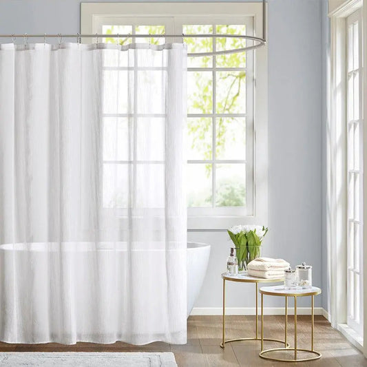 Anna Sheer Shower Curtain White