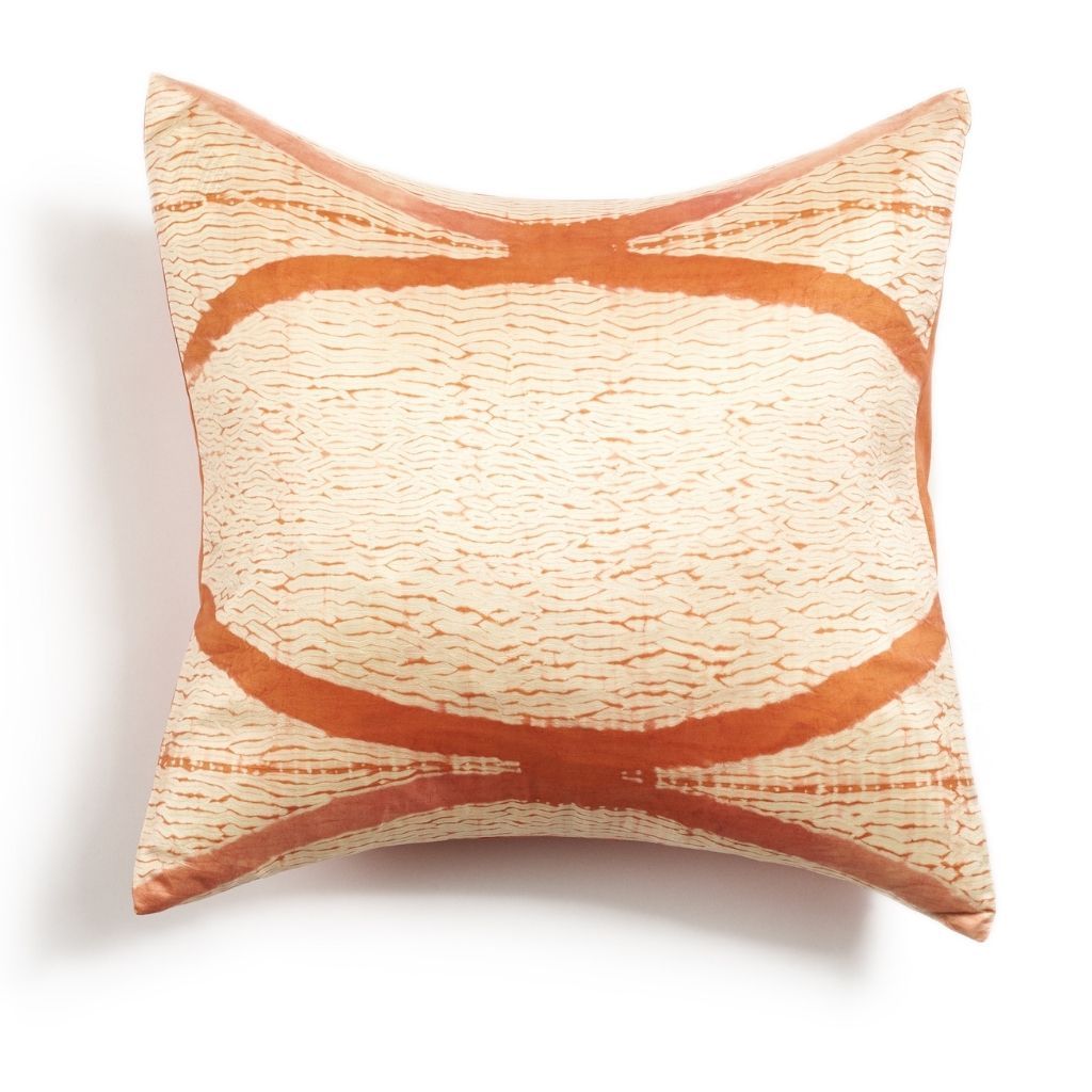 Arc Silk Throw Pillow - Coral