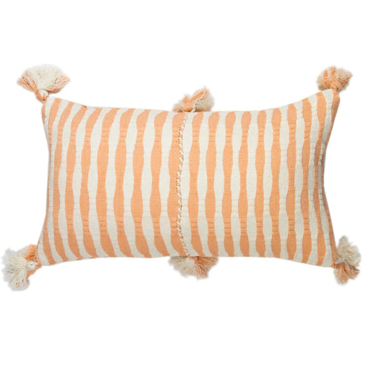 Antigua Lumbar Pillow - Peach Striped