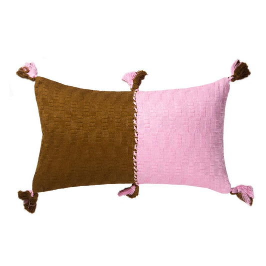 Antigua Lumbar Pillow - Baby Pink Colorblock