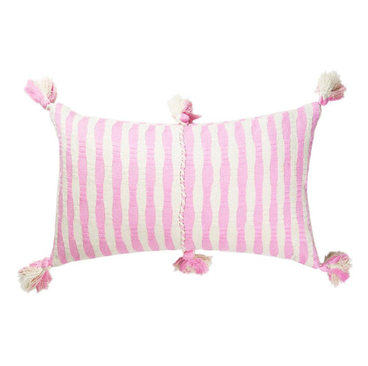 Antigua Lumbar Pillow - Baby Pink Striped