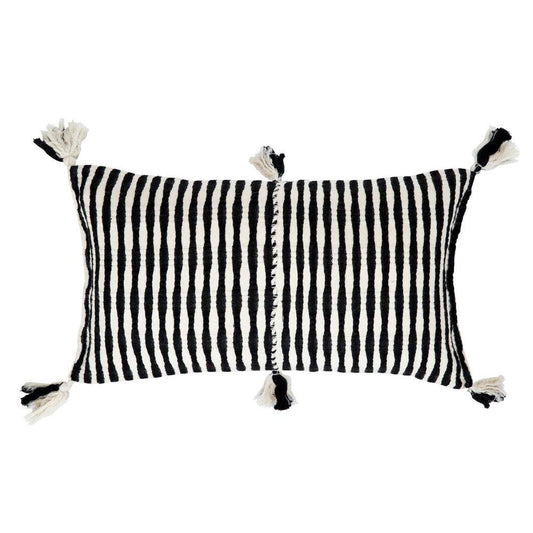 Antigua Lumbar Pillow - Black + White