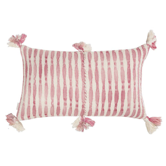 Antigua Lumbar Pillow- Faded Pink Striped